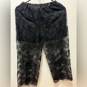 Zara Kids Black Floral Lace Pants